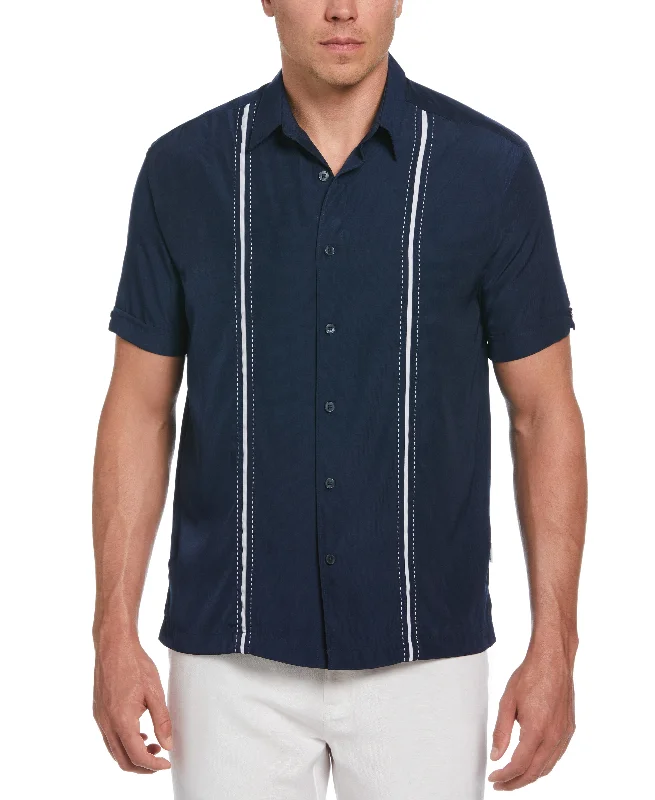 Panel Shirt - Contrast Stitching Stylish Men's Tropical 