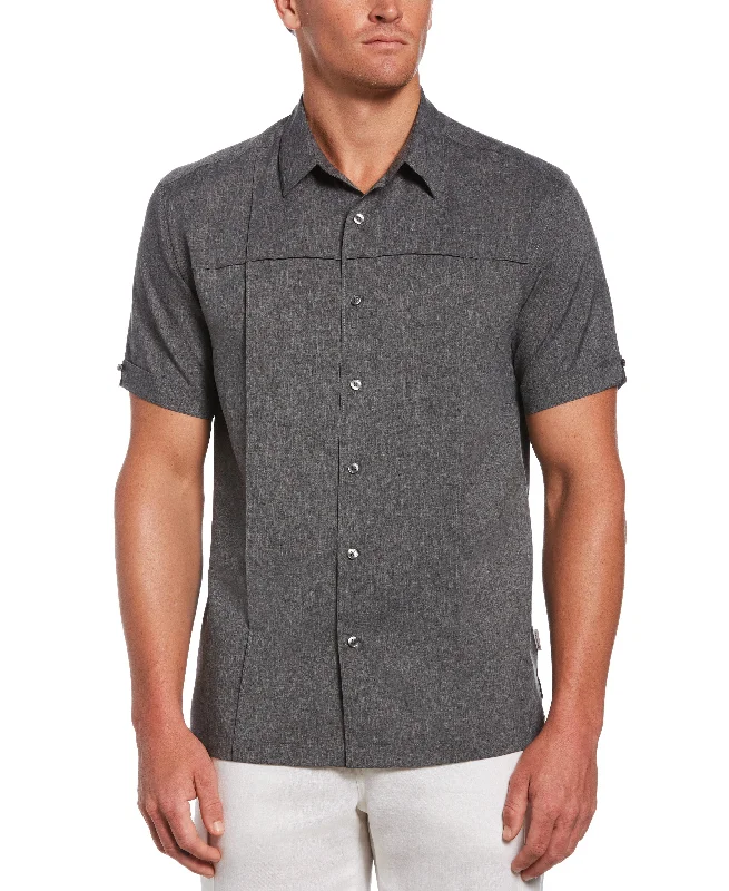 Two-Tone Cross Tuck Chambray Shirt Relaxed Men's Australian 