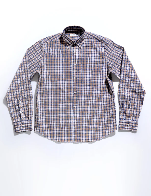 BKT14 Relaxed Shirt in Cotton Poplin - '70s Plaid Trendy Men's Bucket