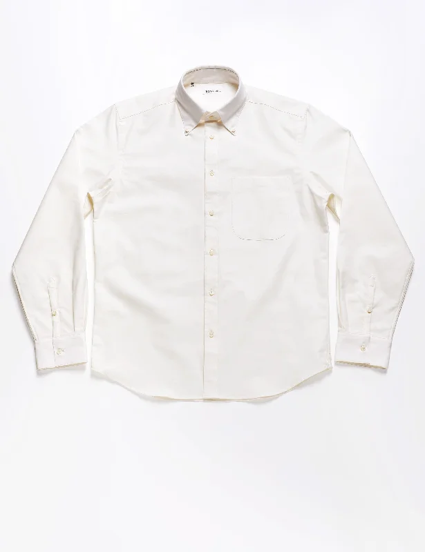 BKT14 Relaxed Shirt in Oxford - Natural White Streetwear Style