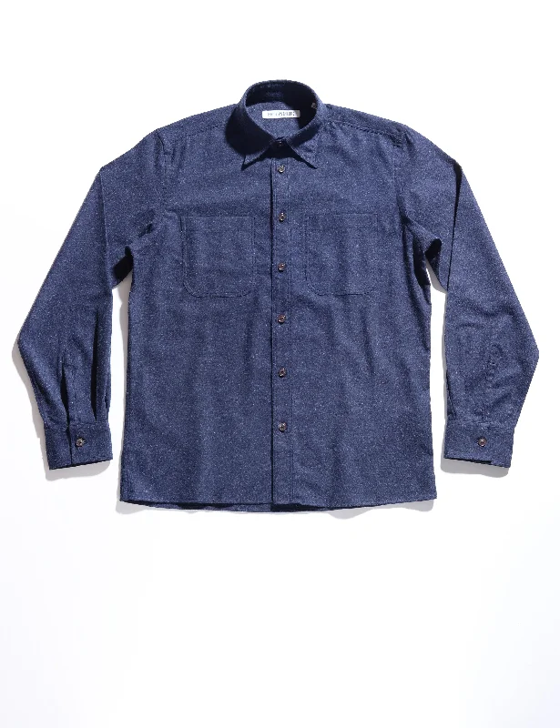 FINAL SALE: BKT16 Overshirt in Cotton Cashmere Flannel - Midnight Dynamic Men's High