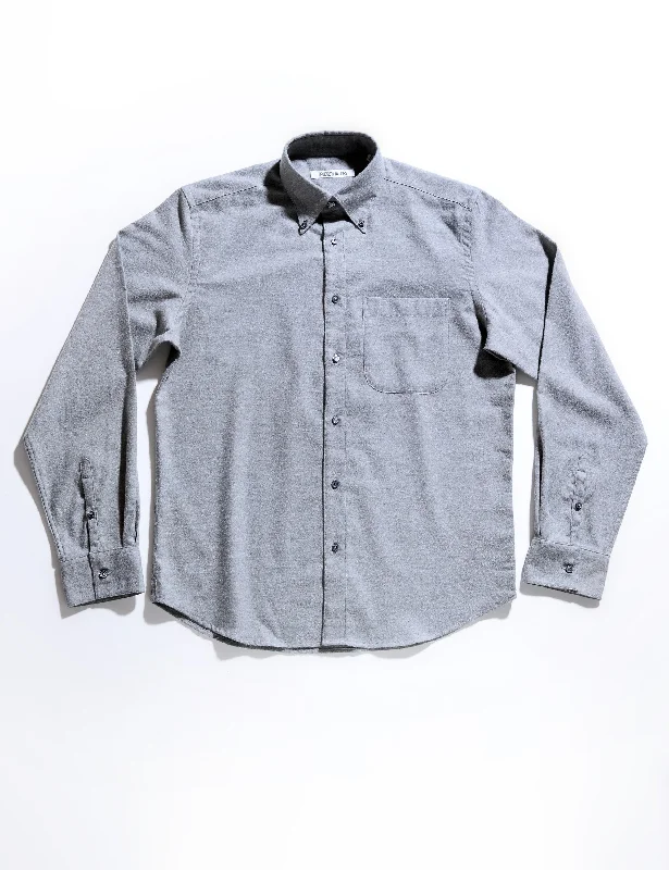 BKT14 Relaxed Shirt in Cotton Cashmere Flannel - Dove Gray Tough Men's Military