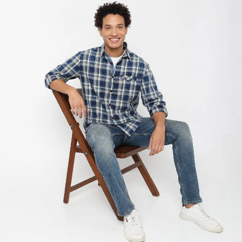 Regular Fit Checkered Shirt Relaxed Men's Australian 