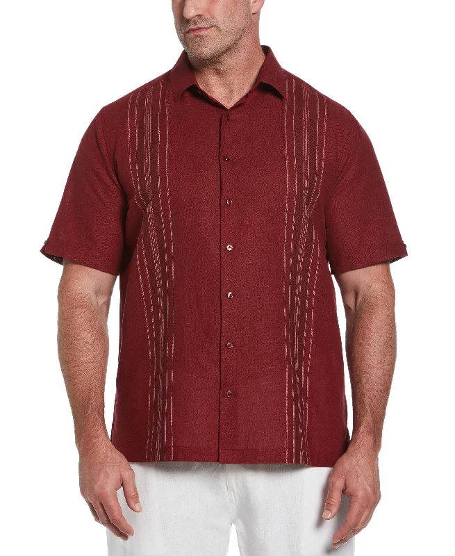 Big & Tall Linen Blend Yarn Dyed Panel Shirt Dynamic Men's Moto