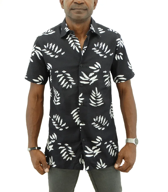 20C846, Jordache, Men's S/S Stretch Shirt- Printed- (S-XL) Bold Men's Animal