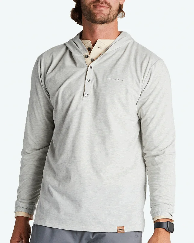 Five Oaks Hooded Henley Sleek Men's Contemporary 