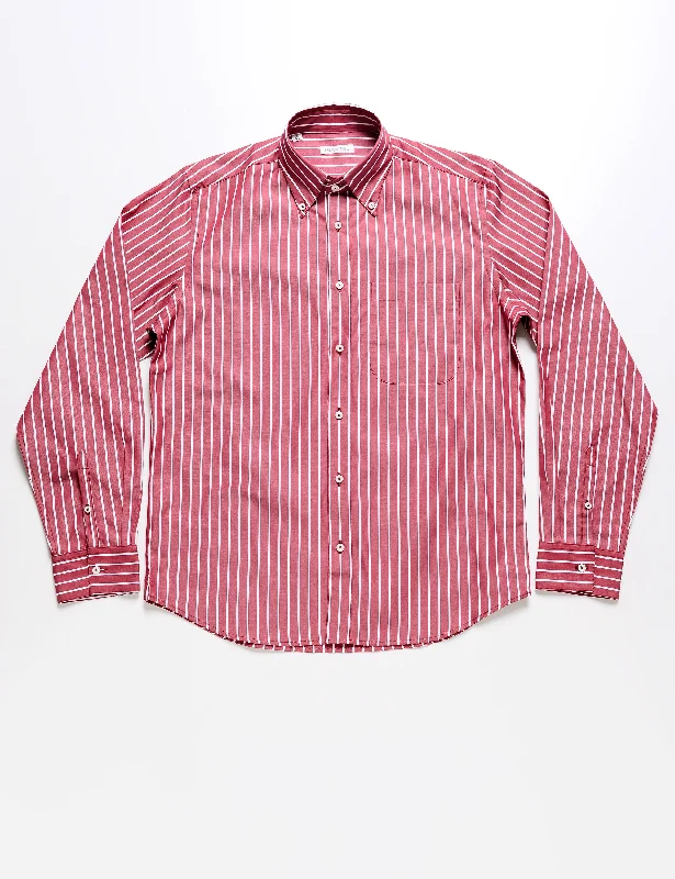 BKT14 Relaxed Shirt in Big Stripe - Crimson Gym