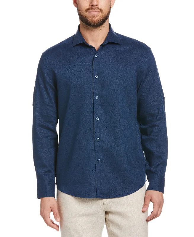 Travelselect™ Linen-Blend Rolled Sleeve Shirt Confident Men's High