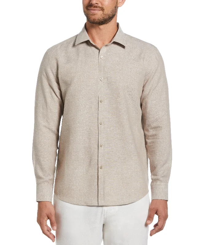 Travelselect™ Linen-Blend Long Sleeve Shirt Sophisticated Men's 