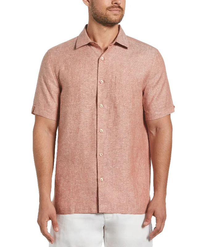 Classic Two-Tone Linen Shirt Dynamic Men's Glow