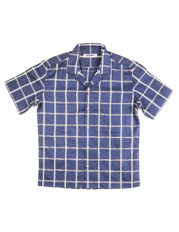 FINAL SALE: BKT18 Camp Shirt in Blue Windowpane Modern Men's 