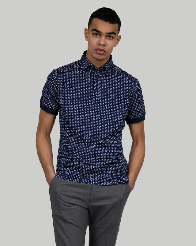 Indigo Bow Polo 131 Blue Print Cool Men's Skate