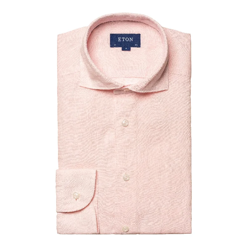 Pink Solid Linen Contemporary Fit Shirt - ETON Tailored