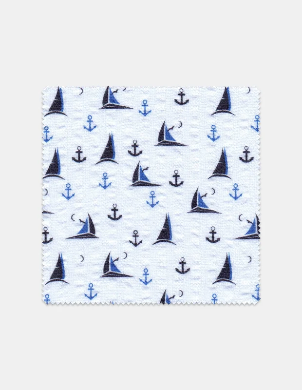 Nautical Print Seersucker Modern Men's 