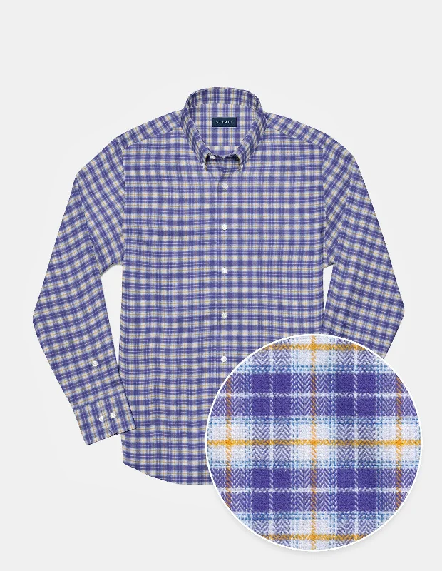 Purple Herringbone Plaid Flannel Classic Men's Pin