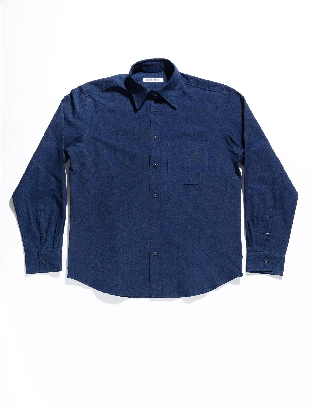 BKT14 Casual Shirt in Sturdy Chambray - Deep Indigo Refined Men's Classic 