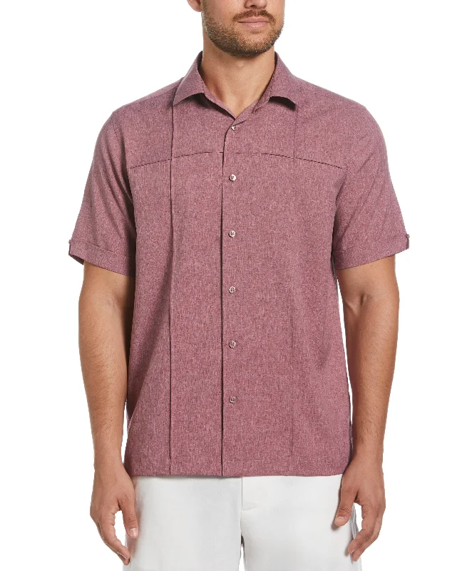 Two-Tone Cross Tuck Chambray Shirt Athletic Men's High