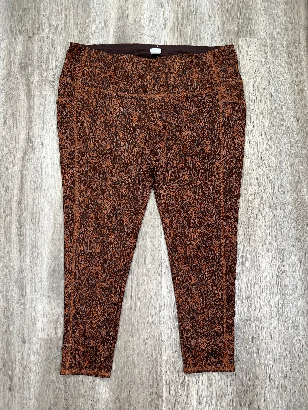 Snakeskin Print Athletic Leggings Chicos, Size 2x Tailored