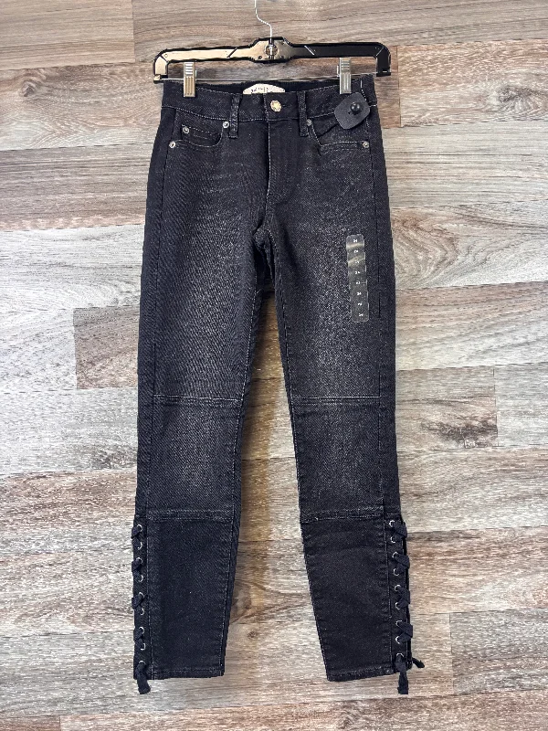 Jeans Skinny By Gap In Black Denim, Size: 4 Laid