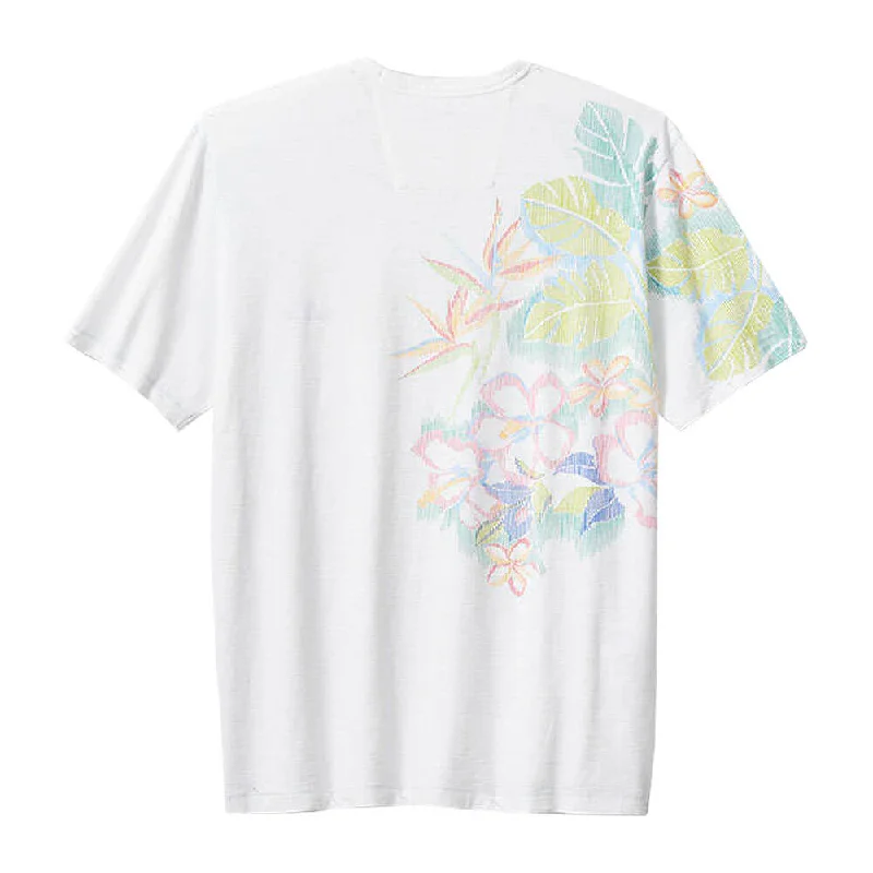 Tommy Bahama Blurred Vines Lux T-Shirt - White Relaxed Men's Australian 