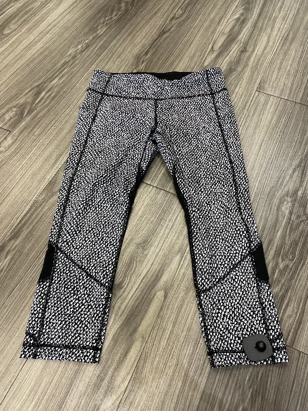 Black & White Athletic Leggings Lululemon, Size 6 Cool Men's Distressed