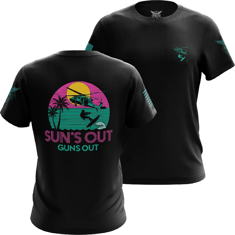 Sun's Out Guns Out Short Sleeve Shirt Cool Men's Distressed