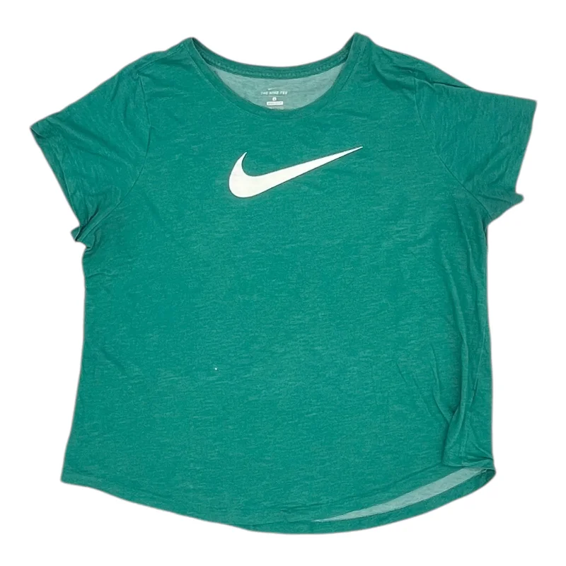 Athletic Top Ss By Nike Apparel In Green, Size:1X Unique Men's Upcycled