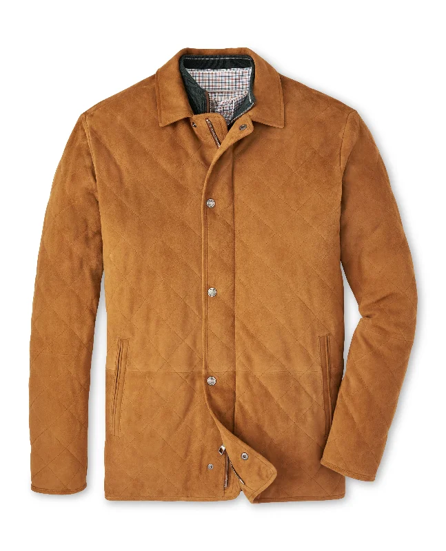 Peter Millar Suffolk Suede Coat in Whiskey Bold Men's Animal