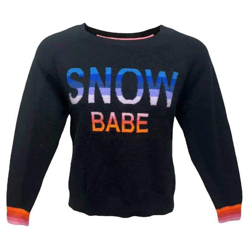 Snow Heart Cashmere Sweater By Brodie In Black, Size: L Practical Men's Multi