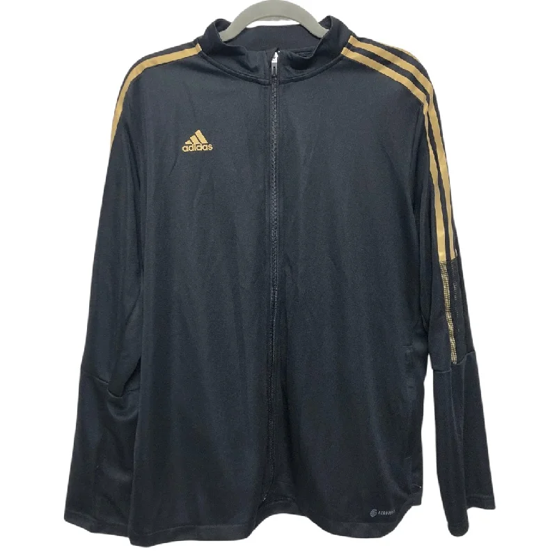 Athletic Jacket By Adidas In Black & Gold, Size:2X Bohemian Men's Free