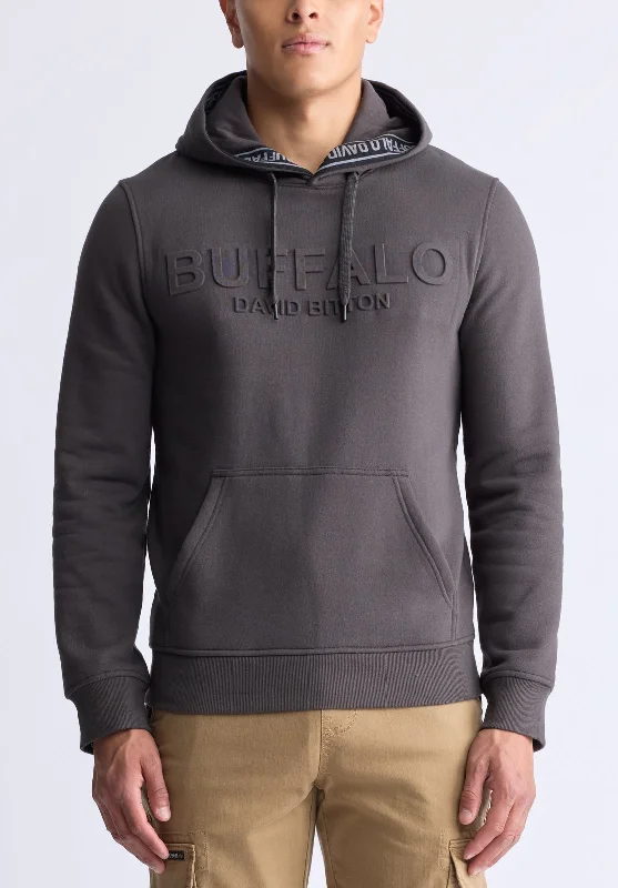 Fadol Men's Embossed Logo Hooded Sweatshirt, Charcoal - BPM13610V Bold Men's Statement