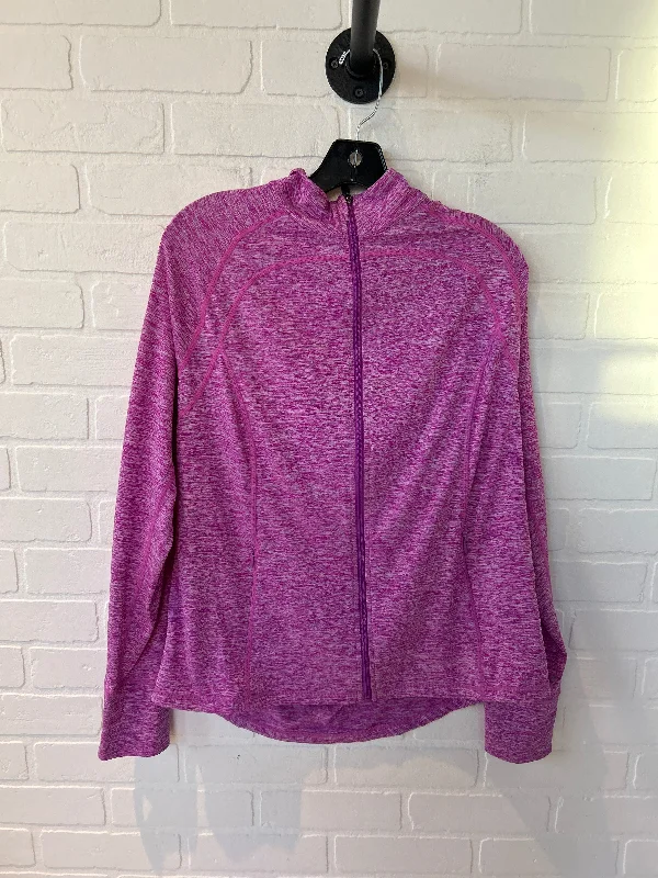 Athletic Jacket By Ideology In Pink & Purple, Size: Xl Streetwear Style