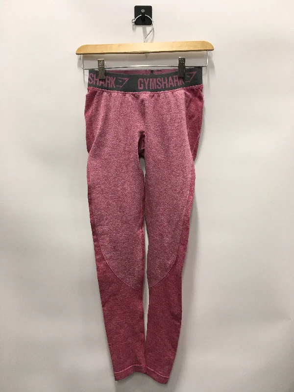 Pink Athletic Leggings Gym Shark, Size S Beach