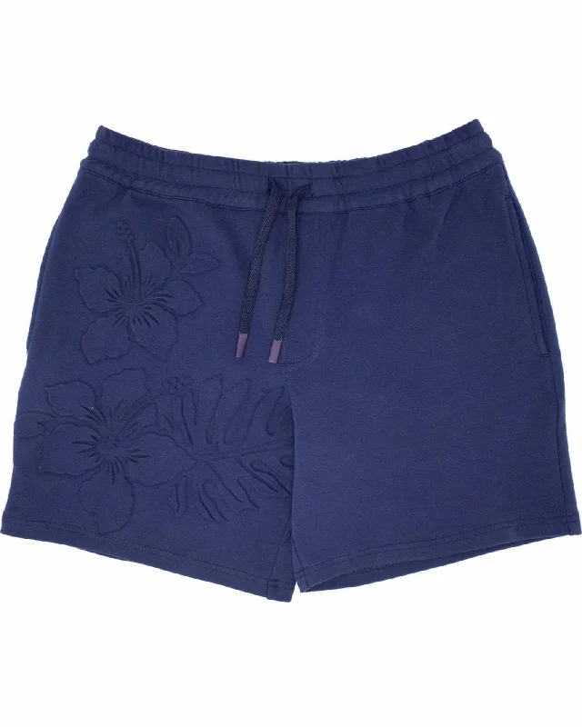 Silus Embossed Interlock Shorts In Navy Sophisticated Men's French