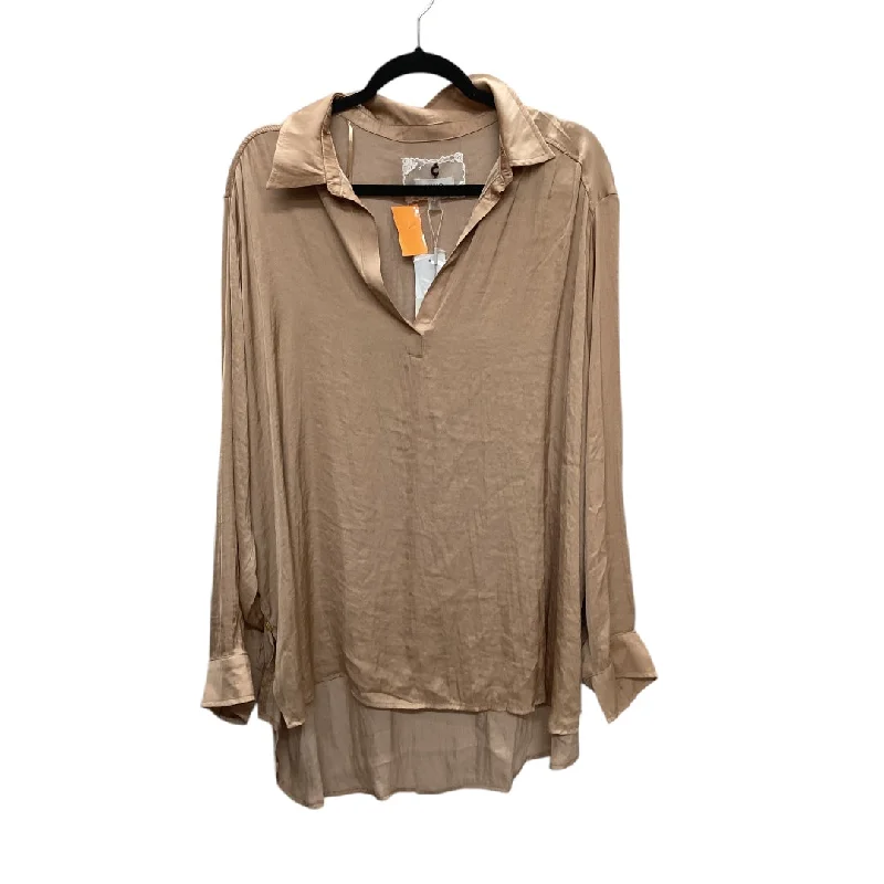 Top Long Sleeve By Cupio In Tan, Size: 3x Dynamic Men's Glow