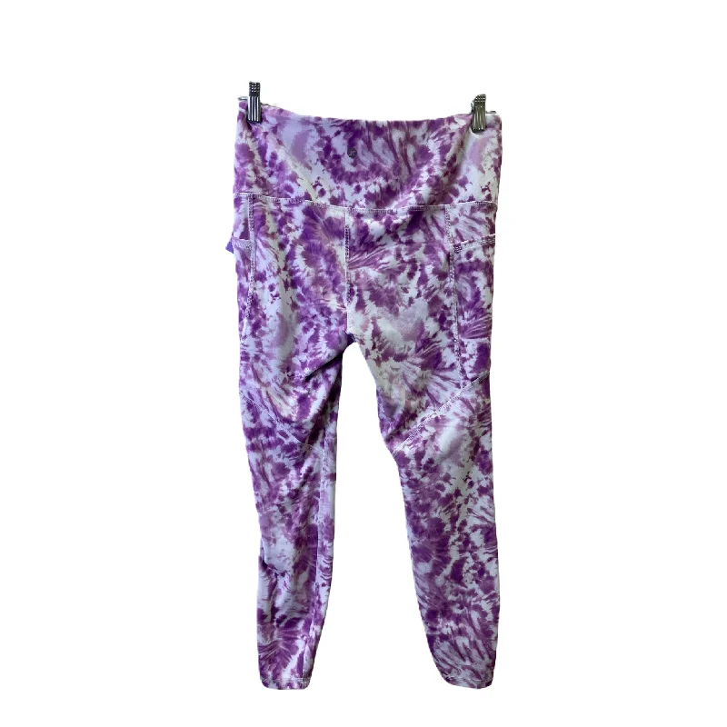 Purple & White Athletic Leggings By Rbx, Size: M Street