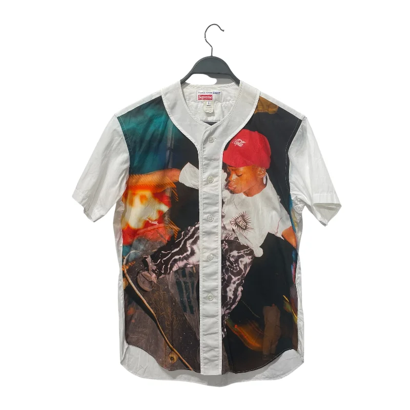 Supreme/COMME des GARCONS SHIRT/SS Shirt/S/Cotton/WHT/All Over Print/HAROLD HUNTER BASEBALL SS14 Modern Men's Geometric