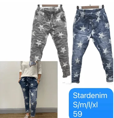 Star Denim Pants Sleek Men's Contemporary 