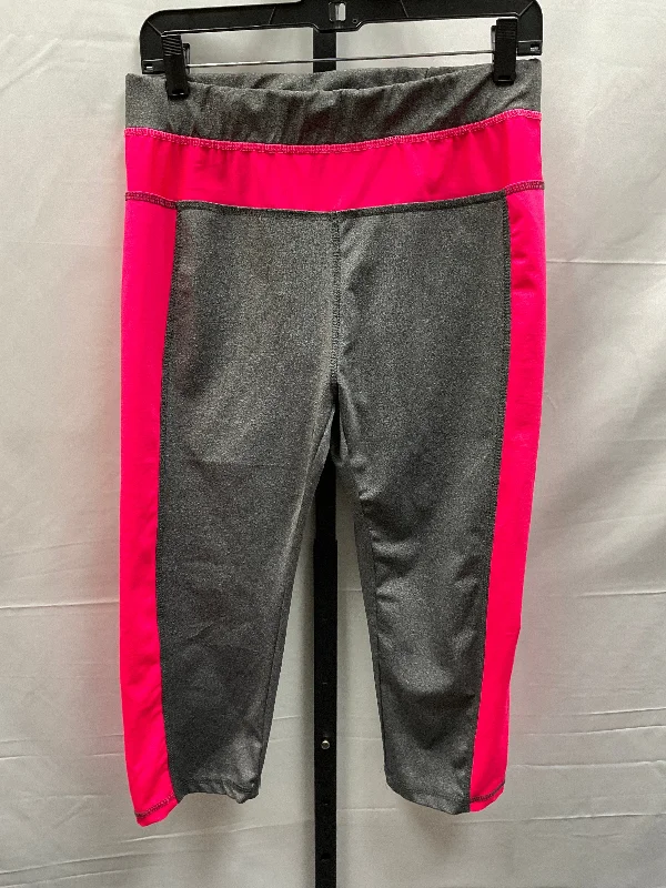 Grey & Pink Athletic Leggings Capris Clothes Mentor, Size Xl Sharp Men's Italian