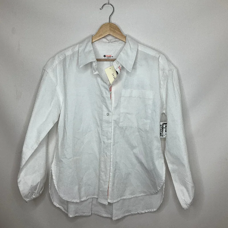 White Top Long Sleeve Sundry, Size Xs Cool Men's Distressed