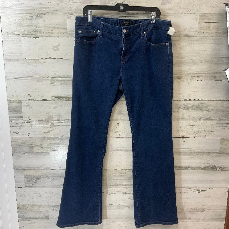 Jeans Boot Cut By Banana Republic In Blue Denim, Size: 16 Monochromatic All