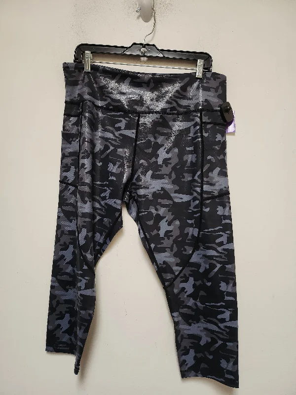 Camouflage Print Athletic Leggings Capris Zyia, Size 2x Modern Men's Geometric