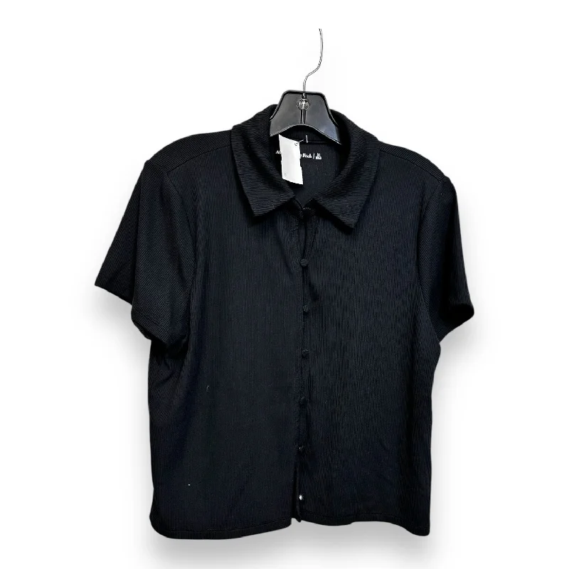 Top Short Sleeve By Abercrombie And Fitch In Black, Size: Xl Polished Men's Silk