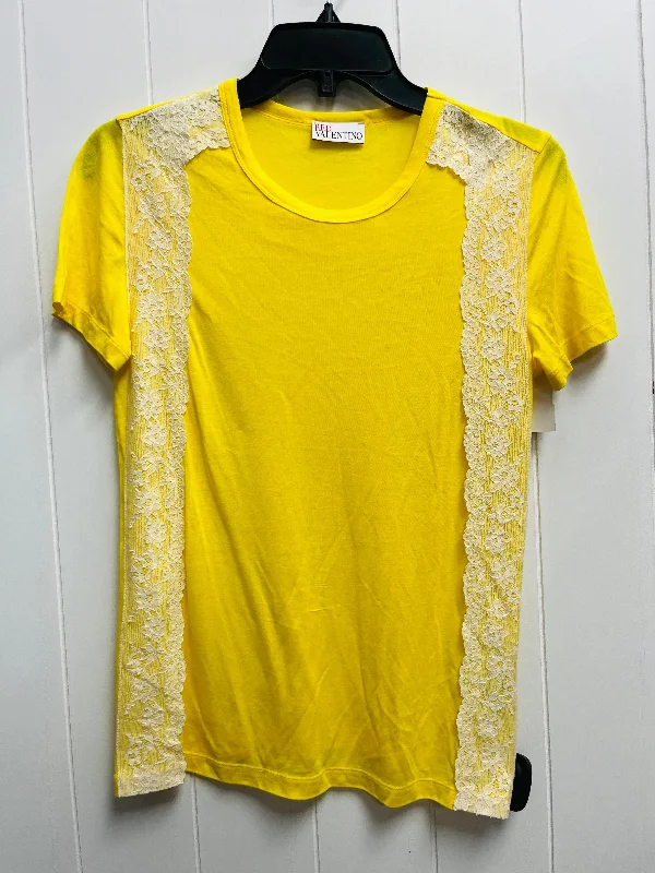 Top Short Sleeve Designer By Valentino-mario In Yellow, Size: S Bohemian Men's Free