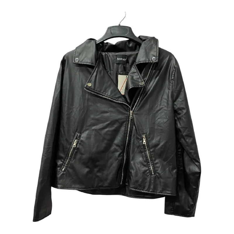 Jacket Moto By Boohoo Boutique In Black, Size:1X Masculine Men's 