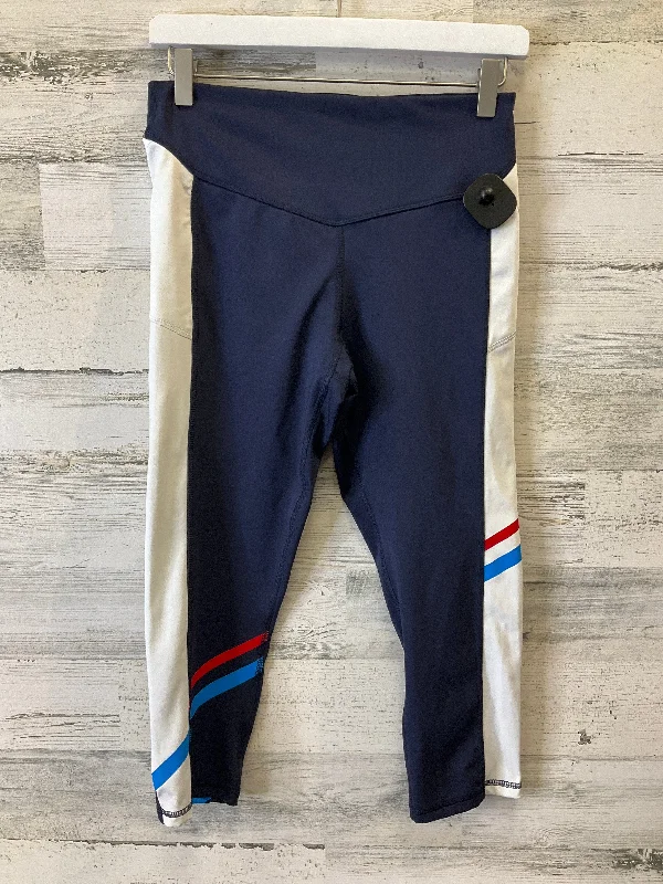 Blue & Red & White Athletic Leggings Capris Champion, Size M Hip Men's Retro