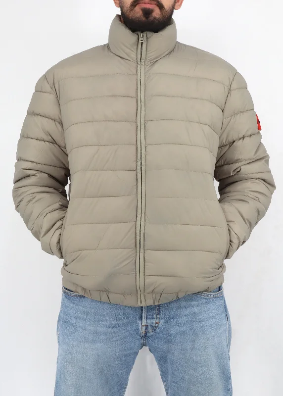 Men's Quilted Puffer Jacket,Light Beige Casual Men's Japanese 