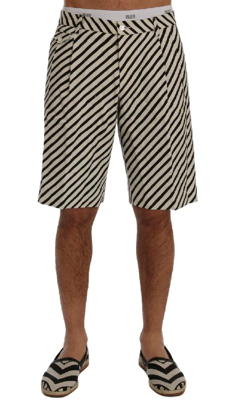 Dolce & Gabbana Striped Hemp Casual Men's Shorts Earthy Men's Sustainable 