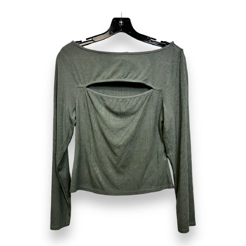 Top Long Sleeve By 7 For All Mankind In Green, Size: M Relaxed Men's Australian 