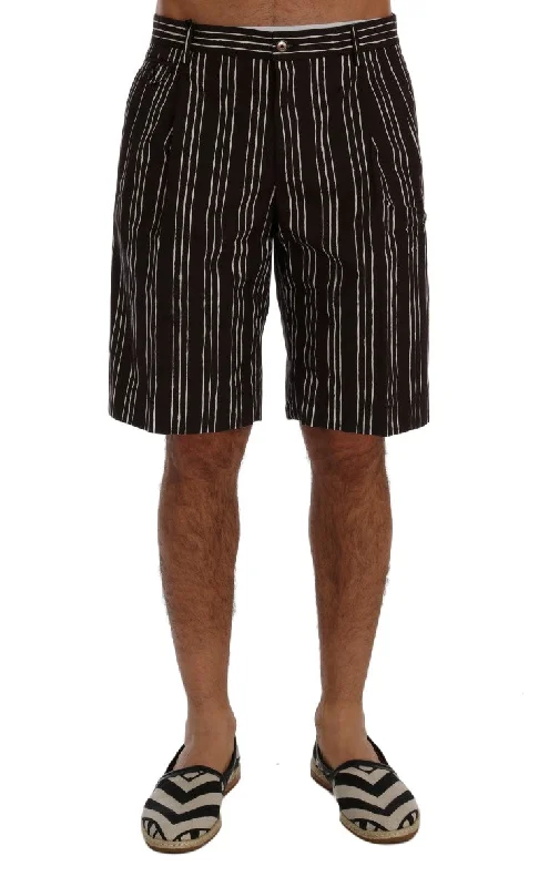 Dolce & Gabbana  Striped Cotton Knee High Men's Shorts Cclassic Men's Tweed